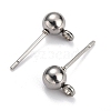 304 Stainless Steel Ball Post Stud Earring Findings STAS-Z035-01P-H-1