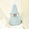 Rhodium Plated 925 Sterling Silver Moissanite Adjustable Rings RJEW-U038-06P-1