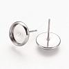 Brass Stud Earring Settings IFIN-Q006-P-NF-2