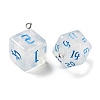 7 Styles Transparent Resin Polyhedral Dice Pendants Set RESI-A029-01I-2