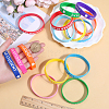 Gorgecraft 40Pcs 10 Colors Word Star Student Silicone Cord Bracelets Set Wristband BJEW-GF0001-13-3