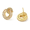 Rack Plating Real 18K Gold Plated Brass Donut Dangle Stud Earrings EJEW-B034-14G-2