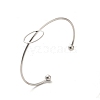 Oval 201 Stainless Steel Cuff Bangles for Women Girls STAS-K247-04P-3