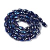 Opaque Solid Color Electroplate Glass Beads Strands EGLA-N013-P4mm-B03-2