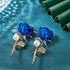 2Pcs Valentine's Day Rose Zinc Alloy Crystal Rhinestone Brooches JEWB-TADJ0001-02A-4