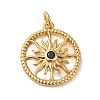 Rack Plating Brass & Cubic Zirconia Shell Pendants KK-S372-20G-1