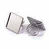 201 Stainless Steel Cuff Pad Ring Settings X-STAS-S080-041G-P-4