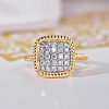 Brass Micro Pave Cubic Zirconia Finger Rings for Women FS-WG378B2-02-2