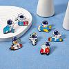 7Pcs 7 Style Spaceman Alloy Enamel Brooches Set JEWB-SZ0001-48-3