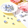 30Pcs 3 Styles Floral Printed Porcelain Beads PORC-FS0001-05-10