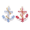 2Pcs 2 Colors Glass Seed Beaded Boat Anchor Pendants PALLOY-MZ00534-1