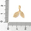 Brass Micro Pave Clear Cubic Zirconia Charms KK-B130-03G-03-3