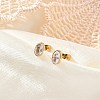 304 Stainless Steel Rhinestone Stud Earrings for Women EJEW-M068-03G-7