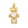 Rack Plating Brass Micro Pave Cubic Zirconia Pendants KK-L226-006G-07-1