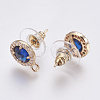 Faceted Glass Stud Earring Findings GLAA-F084-B01-2