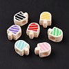 Rubberized Style Acrylic European Beads SACR-E009-03-2