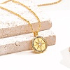 Brass Clear Cubic Zirconia Compass Pendant Cable Chain Necklaces PW-WG2438B-01-2