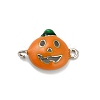 Halloween Brass Orange Enamel Connector Charms KK-F915-04B-P-1