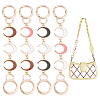 WADORN 4Pcs 4 Colors Crescent Moon Alloy Enamel Link Purse Strap Extenders FIND-WR0009-39-1