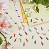 36Pcs 9 Colors Dyed Synthetic Imperial Jasper Copper Wire Wrapped Pendants PALLOY-FG00003-4
