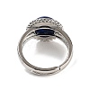 Natural Lapis Lazuli Round Adjustable Rings RJEW-K271-02P-04-3