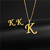 Golden Stainless Steel Initial Letter Jewelry Set IT6493-22-1