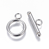 Non-Tarnish 304 Stainless Steel Toggle Clasps STAS-F227-12B-P-1