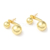 Rack Plating Brass Round Ball Front Back Stud Earrings X-EJEW-Q766-01G-1