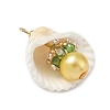 Natural Shell & Round Glass Pendants PALLOY-MZ00912-03-3