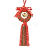 Handmade Macrame Cotton Christmas Wreath Pendant Decoration HJEW-JM02654-02-2