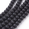 Synthetic Black Stone Beads Strands X-G508-1-1