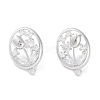 Brass Pave Clear Cubic Zirconia Stud Earring Findings KK-F875-04P-2