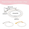   2 Pairs 2 Colors Women's Detachable ABS Plastic Imitation Pearl Beaded Shoe Laces for High Heels FIND-PH0007-46-2