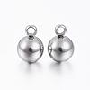 Tarnish Resistant 201 Stainless Steel Round Ball Charms STAS-H376-34-1