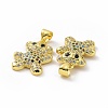 Brass Micro Pave Clear Cubic Zirconia Pendants ZIRC-F135-28G-03-3