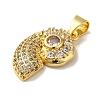 Rack Plating Brass Micro Pave Cubic Zirconia Pendants KK-U027-09-02G-2