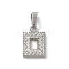 Ion Plating(IP) 304 Stainless Steel Micro Pave Cubic Zirconia Pendants STAS-Z107-06P-04-1