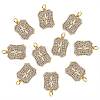 10Pcs Rack Plating Brass Micro Pave Clear Cubic Zirconia Pendants ZIRC-SZ0004-08-1