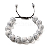 12.5mm Round Synthetic Howlite Braided Bead Bracelets for Women Men BJEW-C060-01I-1