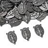 Holy Oval Carved Virgin Mary Tibetan Style Alloy Chandelier Component Links TIBEP-LF0961YKG-B-FF-3