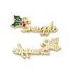 Christmas Theme Holly Rack Plating Alloy Enamel Pendants PALLOY-O109-28LG-1