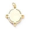 Brass Micro Pave Cubic Zirconia Pendants ZIRC-P200-11B-G01-2