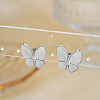 Elegant French Style Brass Pave Clear Cubic Zirconia Butterfly Stud Earrings CZ6103-5