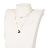 Rondelle Natural Tiger Eye Pendant Necklaces NJEW-JN03237-03-5