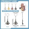 8Pcs 4 Colors Airplane Zinc Alloy Keychains KEYC-FG0001-23-2