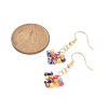 Glass Braided Heart Dangle Earrings EJEW-JE04869-2