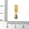 Brass Pave Clear Cubic Zirconia European Dangle Charms KK-Z072-16G-02-3