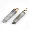 Electroplate Natural Labradorite Pointed Pendants G-S344-07C-2