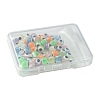 70Pcs 7 Colors Luminous & Printed Opaque Acrylic Beads LACR-FS0001-01-8
