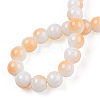 Two Tone Opaque Baking Painted Glass Beads Strands DGLA-Q027-8mm-01-4